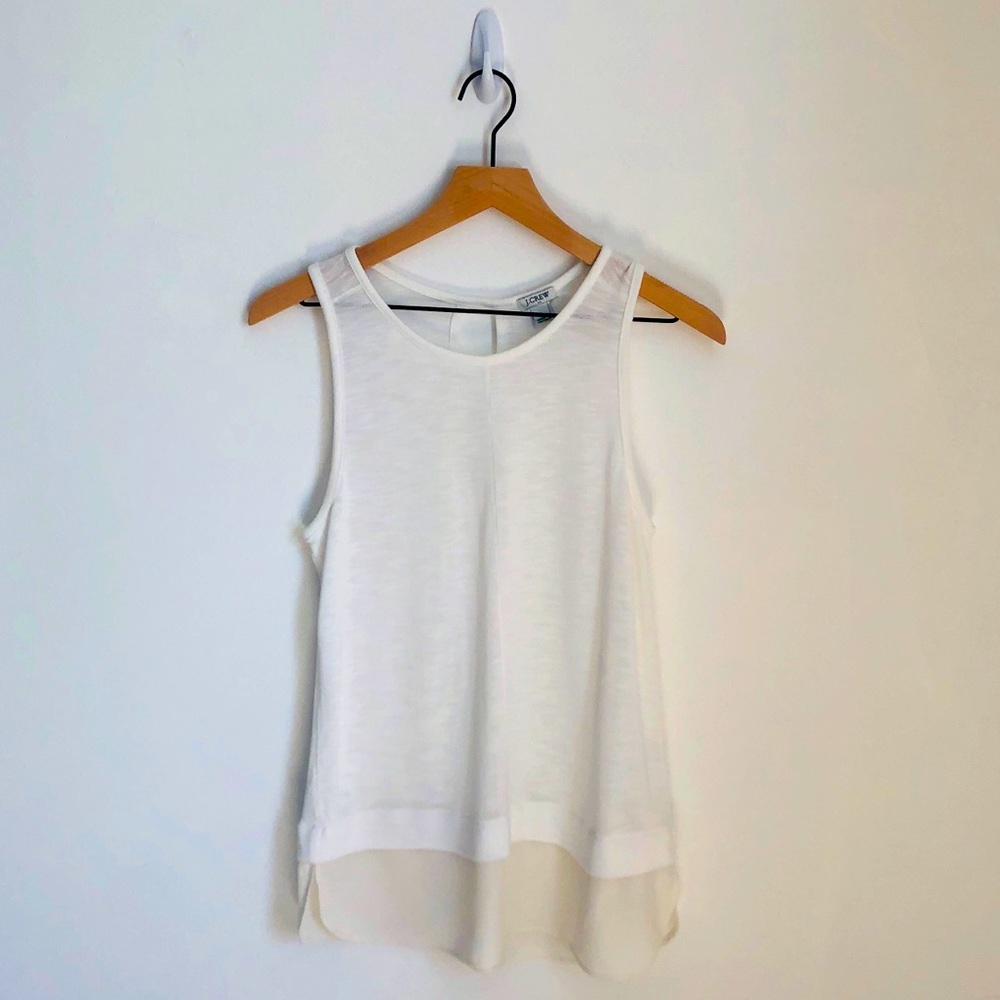 JCrew Sleeveless Top w/ Keyhole Back & Bottom Trim